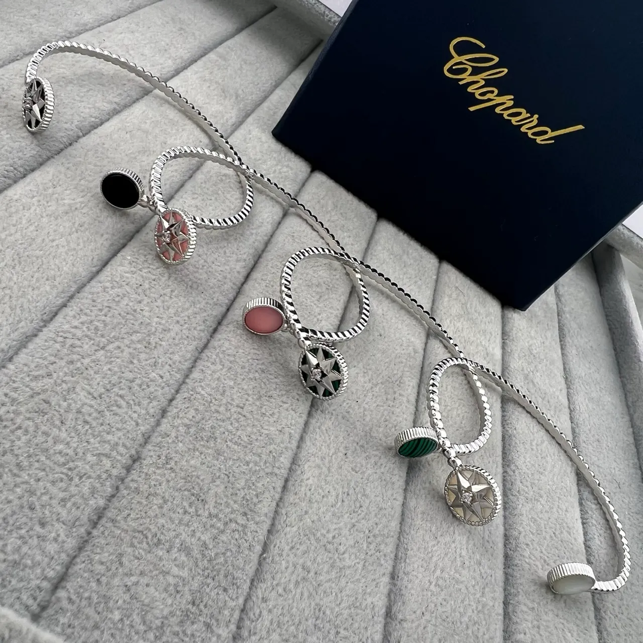 Chopard Star Compass Enamel and Gemstone Open-Cuff Bracelets 6