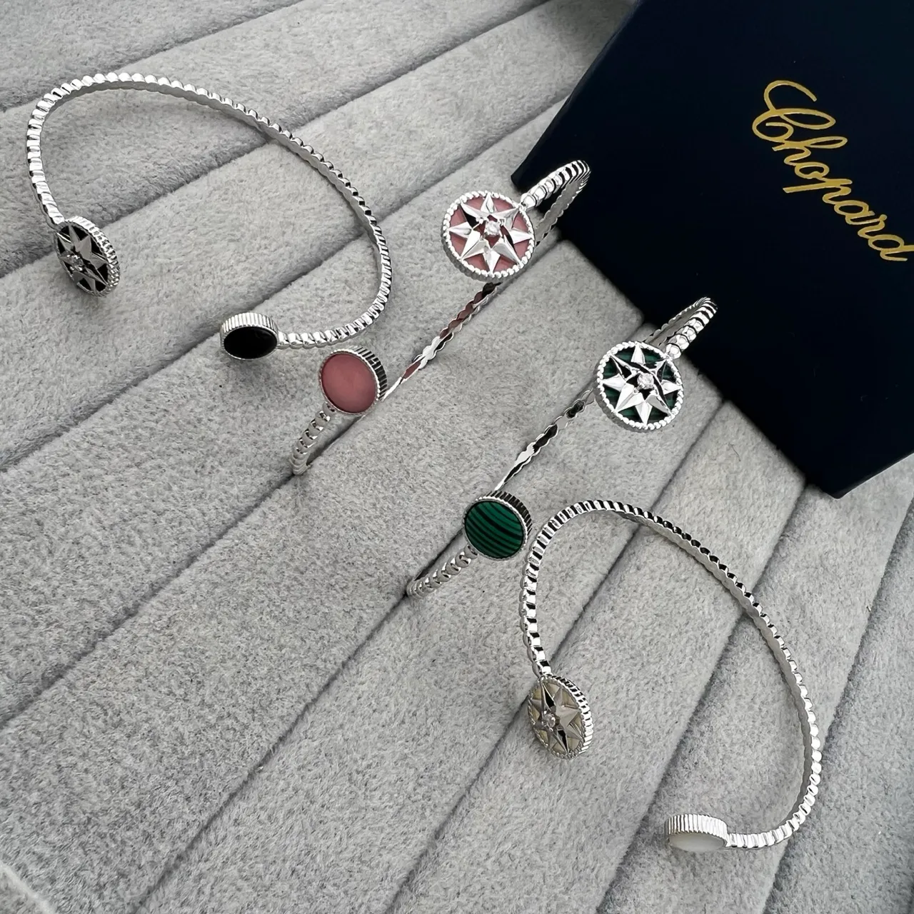 Chopard Star Compass Enamel and Gemstone Open-Cuff Bracelets 7