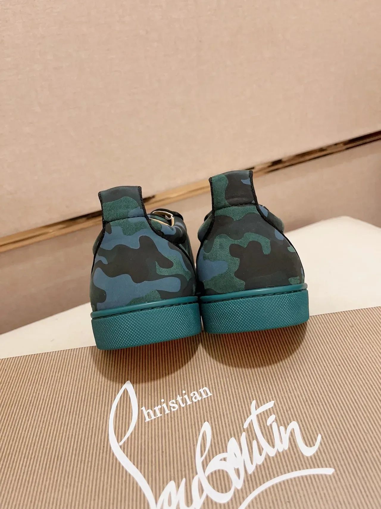 Christian Louboutin Multicolor Blue Camouflage-Print Upper Studded Toe Cap Lifestyle Sneakers 3