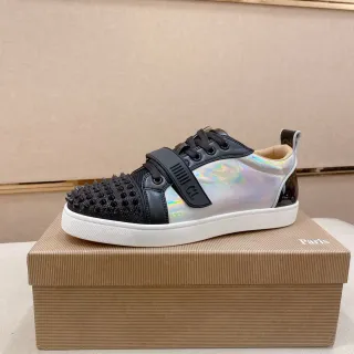 Christian Louboutin Spiked Toe Holographic Strap Lifestyle Sneaker