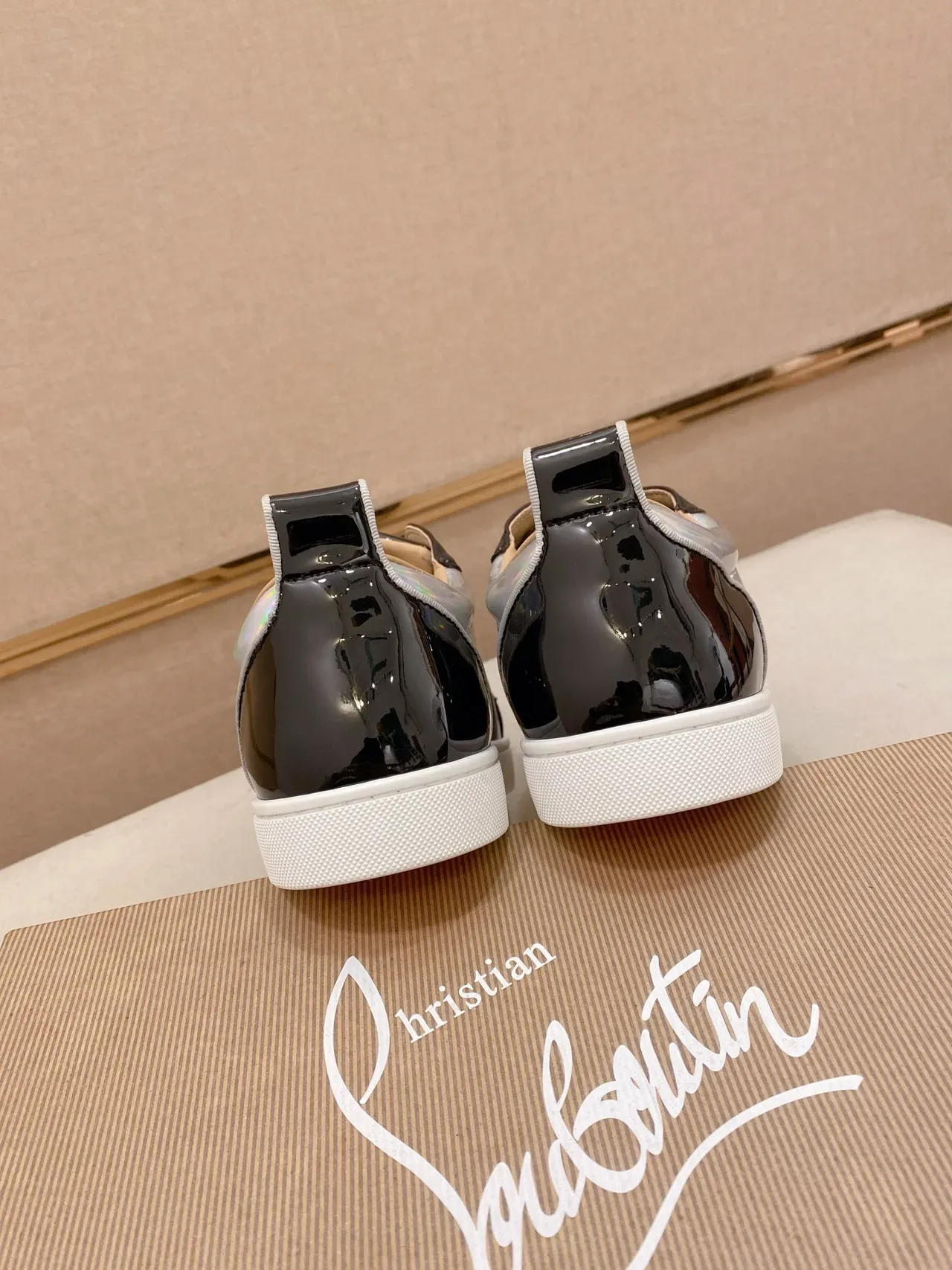 Christian Louboutin Spiked Toe Holographic Strap Lifestyle Sneaker 3