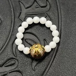 Bracelet Chrome Hearts Cross Bead Marron Argent Œil de Tigre 7