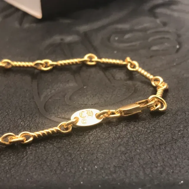 Chrome Hearts Cross Pendant Gold-Tone Pave Crystal Necklace 6