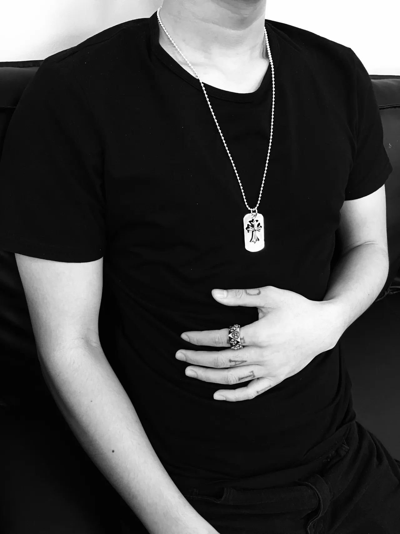 Collier avec pendentif en croix style Dog Tag Chrome Hearts 3