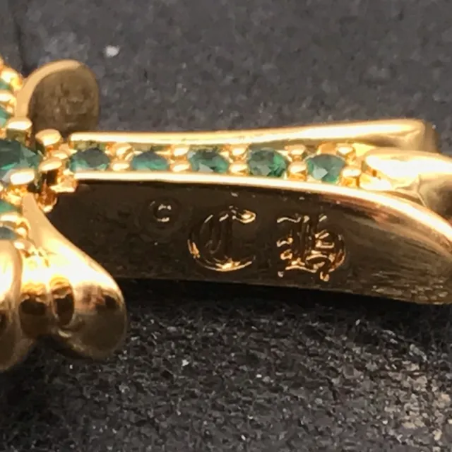Chrome Hearts Cruz Dupla Dourado Verde Corrente de Corda Trançada Pingente Colar 6