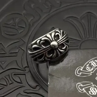 Chrome Hearts Fleur de Lis Oxidized Silver Ring