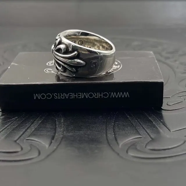 Chrome Hearts Fleur de Lis Oxidized Silver Ring 8