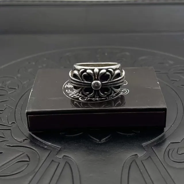 Chrome Hearts Fleur de Lis Oxidized Silver Ring 9