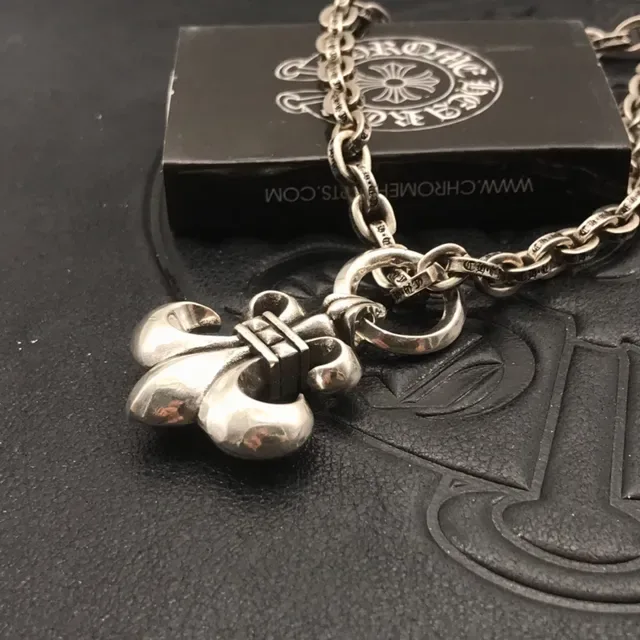 Chrome Hearts Fleur de Lis Pendant Silver Necklace 3
