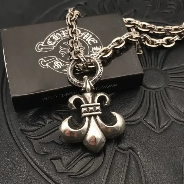 Chrome Hearts Fleur de Lis Pendant Silver Necklace 4