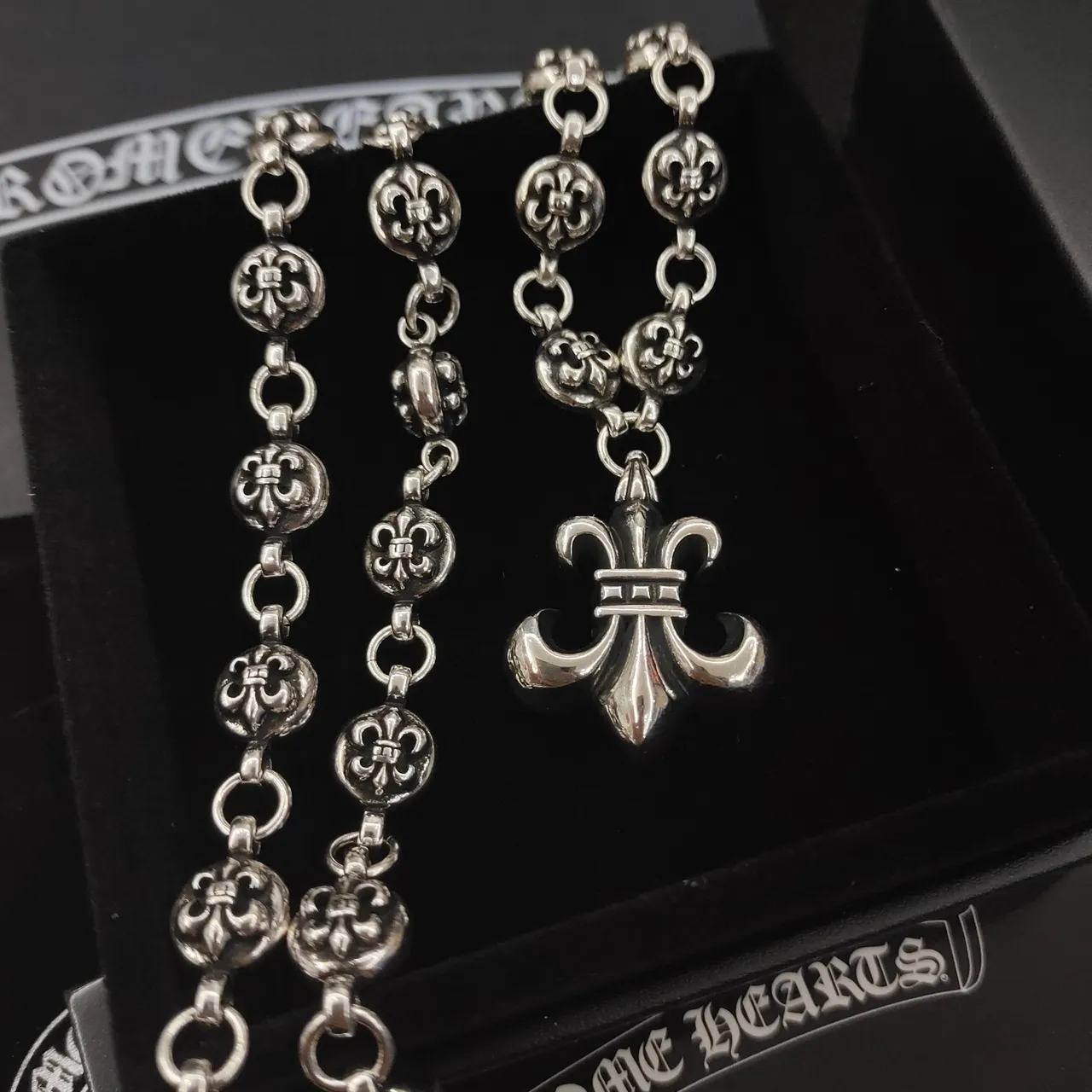Chrome Hearts Fleur de Lis Skull Chain Necklace 3