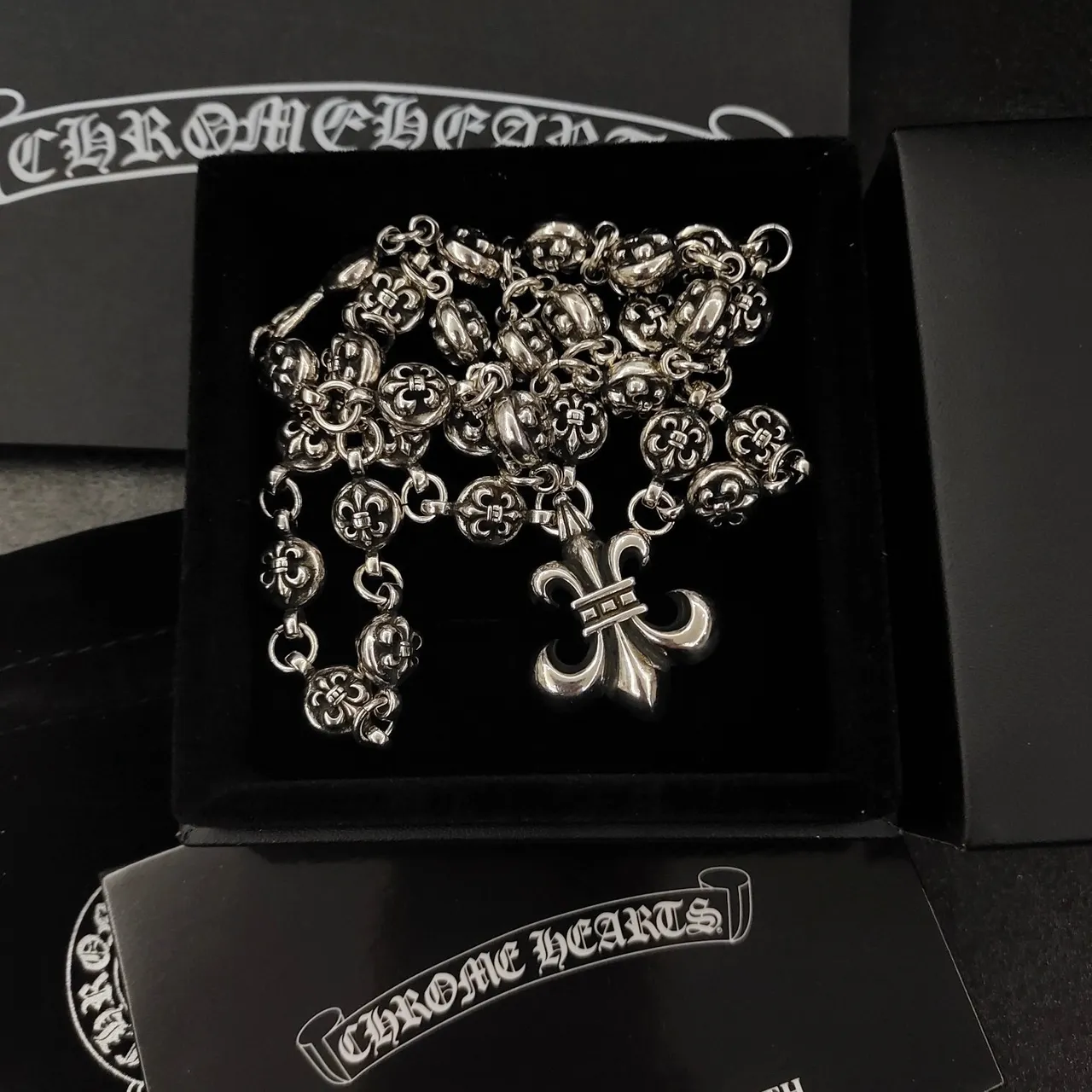 Chrome Hearts Fleur de Lis Skull Chain Necklace 4