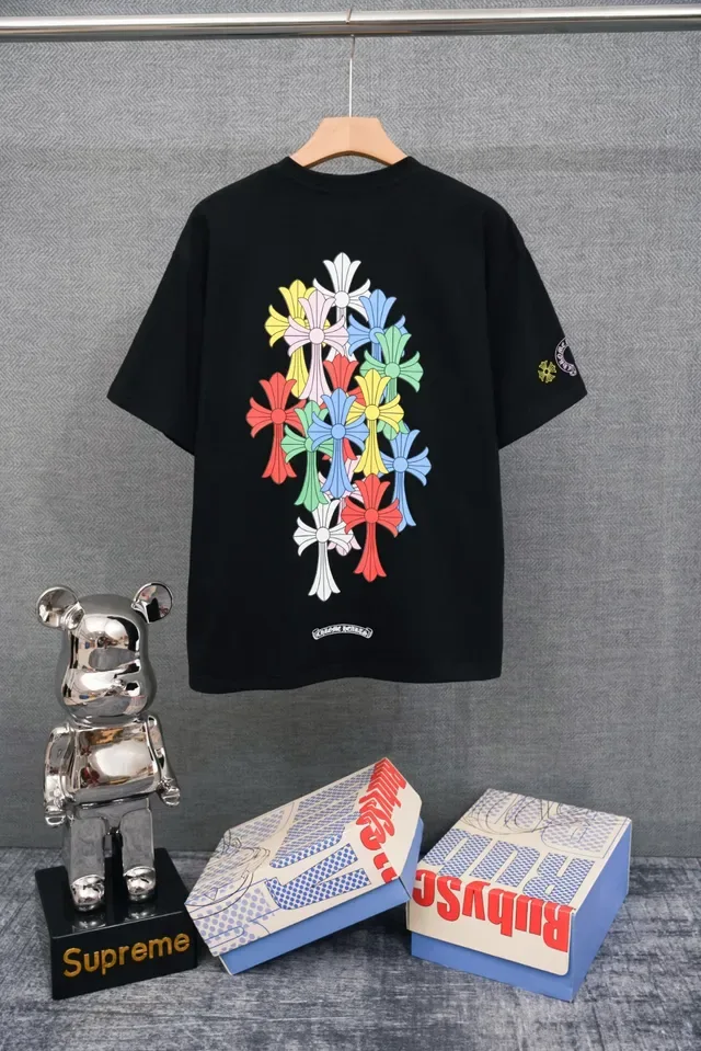 Chrome Hearts Floral Cross Embroidered Graphic T-Shirt 2