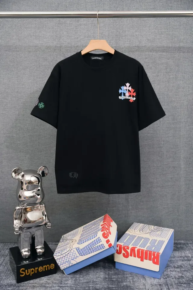 Chrome Hearts Floral Cross Embroidered Graphic T-Shirt 3
