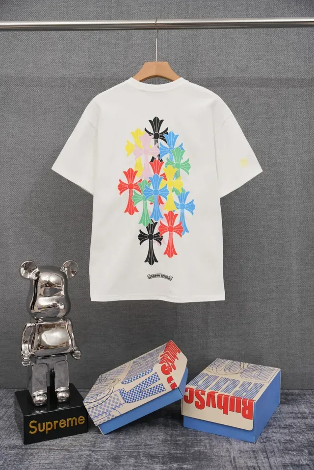 Chrome Hearts Floral Cross Embroidered Graphic T-Shirt 4