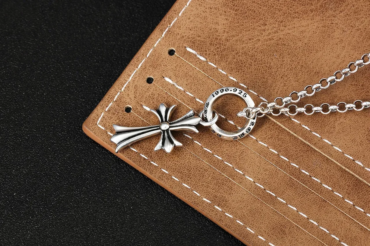 Chrome Hearts Gothic Cross Oxidized Silver Necklace 3