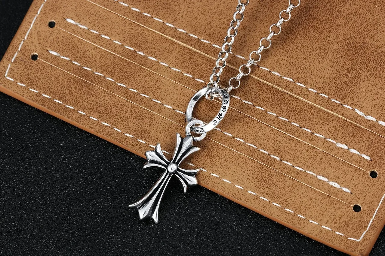 Chrome Hearts Gothic Cross Oxidized Silver Necklace 4
