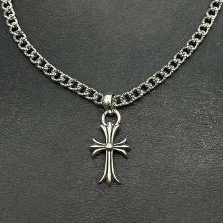 Chrome Hearts Gothic Cross Silver-Tone Necklace