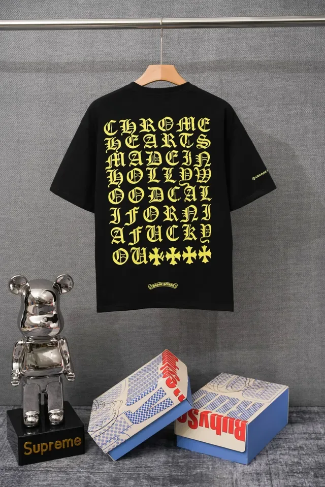 Chrome Hearts Pocket Tee White Yellow Crewneck T-Shirt 2