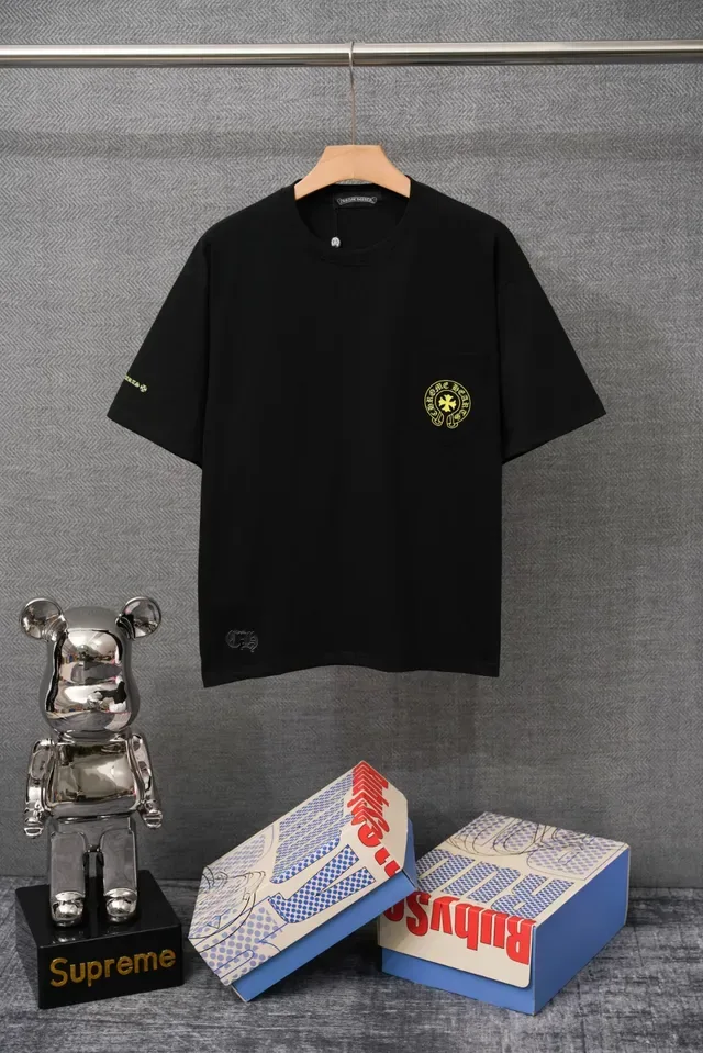 Chrome Hearts Pocket Tee White Yellow Crewneck T-Shirt 3