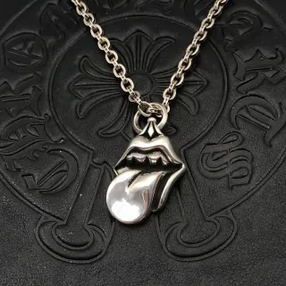 Chrome Hearts Rolling Stones Tongue Pendant Necklace
