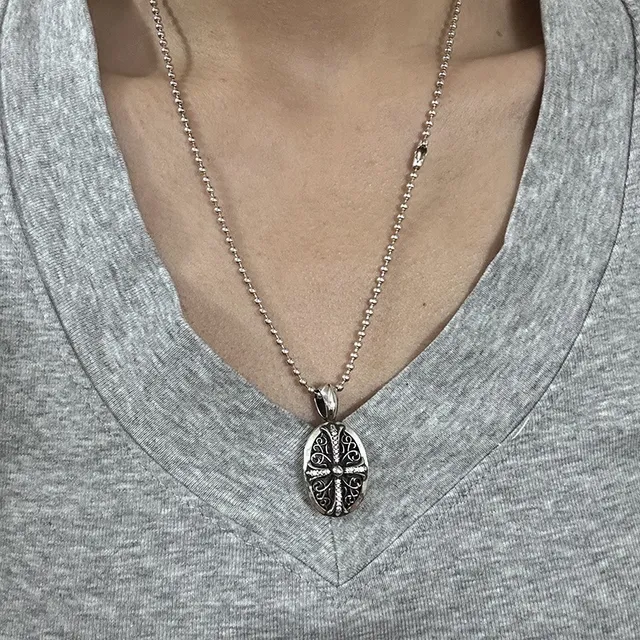 Chrome Hearts Argent Noir Orné Filigrane Pavé-Set Pierres Collier 2