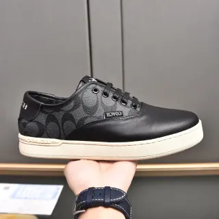Coach Black Monogrammed Leather-Canvas Lifestyle Sneaker