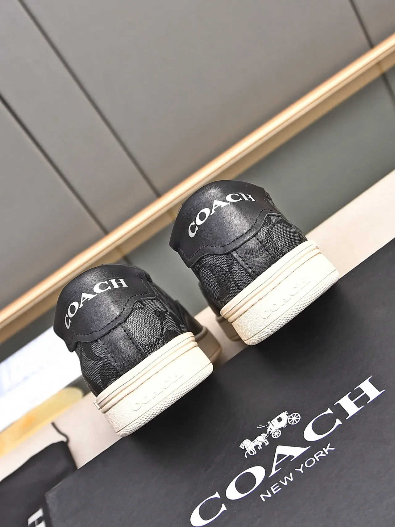 Coach Black Monogrammed Leather-Canvas Lifestyle Sneaker 5