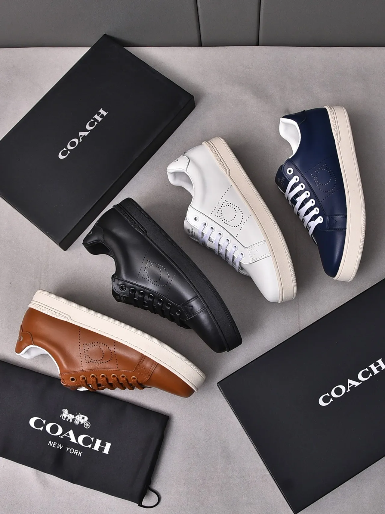 Coach Black Perforated Circle Leather Lifestyle Sneakers 2