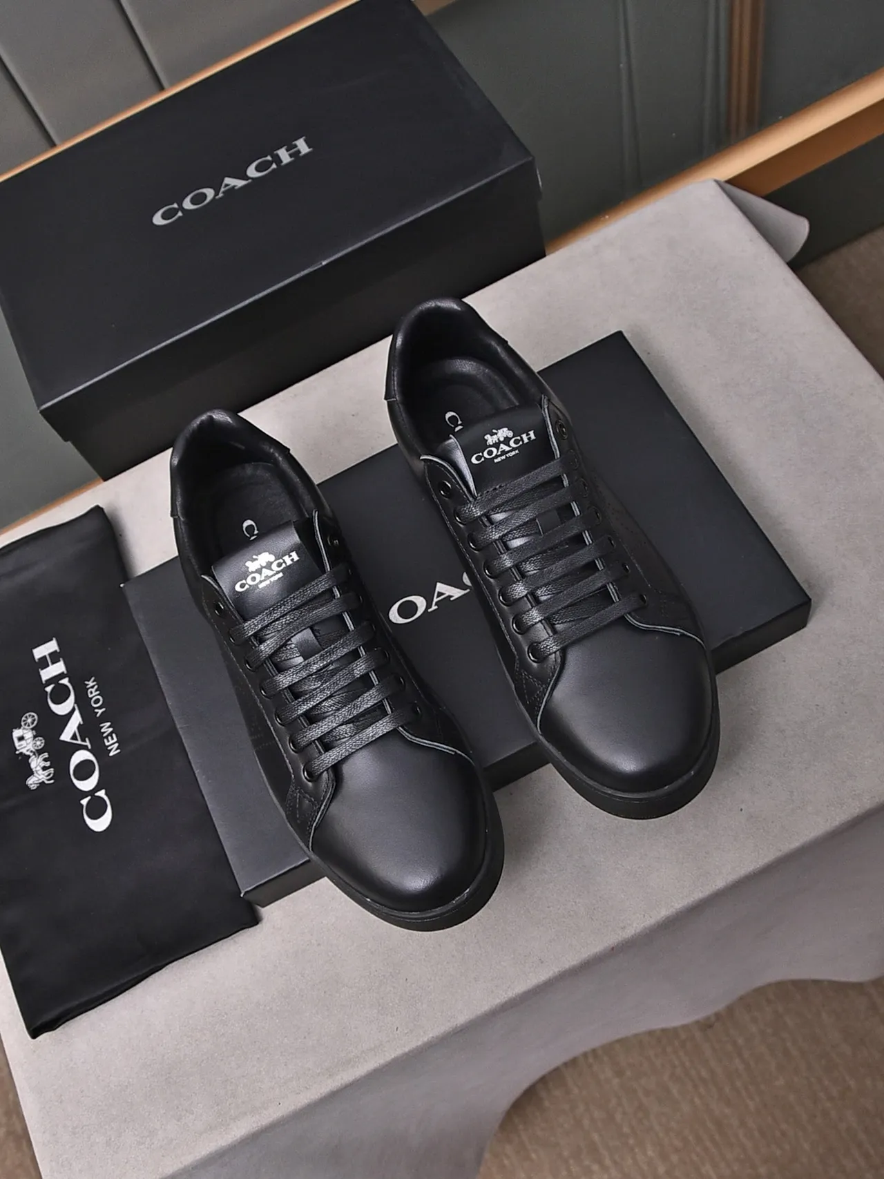 Coach Black Perforated Circle Leather Lifestyle Sneakers 3