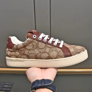 Coach Canvas Signature Print Brown Overlay Lifestyle Sneaker