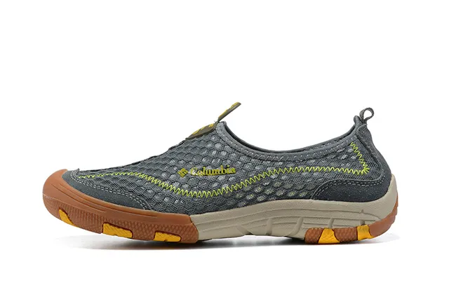 Columbia Cinza e Amarelo Malha Slip-On Sapato de Bote para Água 2