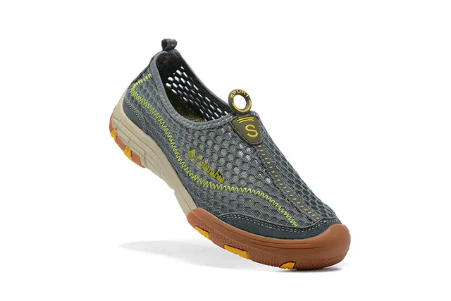 Columbia Cinza e Amarelo Malha Slip-On Sapato de Bote para Água 3