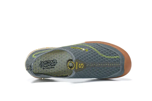 Columbia Cinza e Amarelo Malha Slip-On Sapato de Bote para Água 5