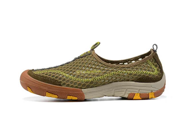 Columbia Cinza e Amarelo Malha Slip-On Sapato de Bote para Água 8