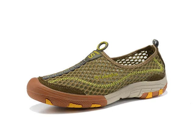 Columbia Cinza e Amarelo Malha Slip-On Sapato de Bote para Água 9