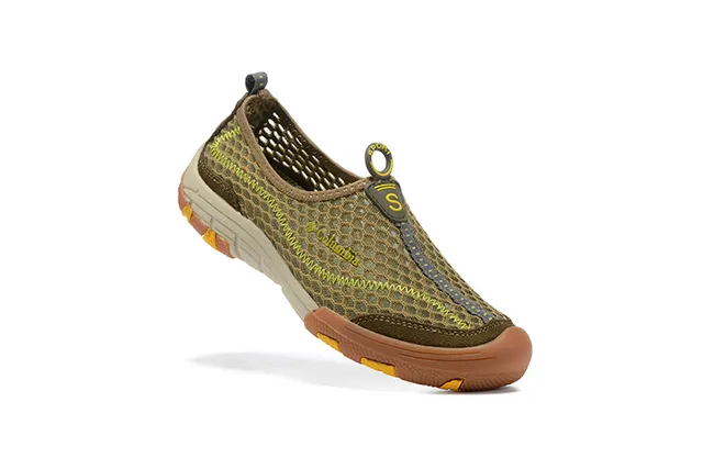Columbia Cinza e Amarelo Malha Slip-On Sapato de Bote para Água 10