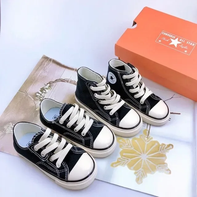 Converse কালো সাদা ক্যানভাস উপর ভুলকানাইজড রাবার সোল লাইফস্টাইল স্নিকার্স 8