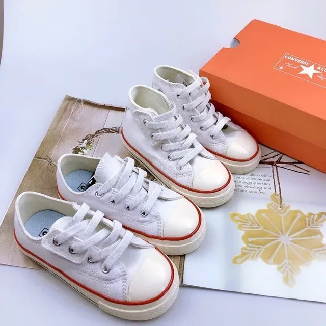 Converse কালো সাদা ক্যানভাস উপর ভুলকানাইজড রাবার সোল লাইফস্টাইল স্নিকার্স 10