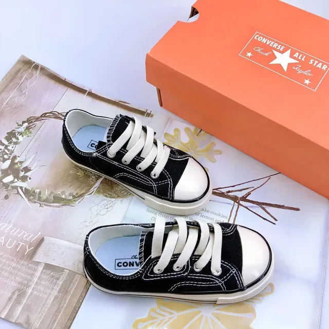 Converse কালো সাদা ক্যানভাস উপর ভুলকানাইজড রাবার সোল লাইফস্টাইল স্নিকার্স 11