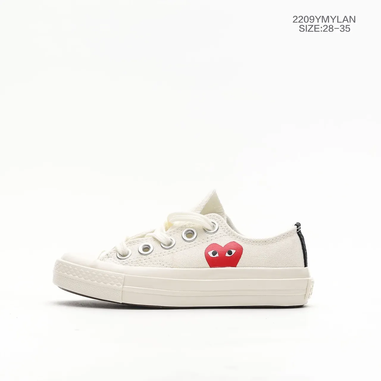 Converse Chuck Taylor All Star x Comme des Garçons PLAY Red Heart Canvas Lifestyle Sneakers 3