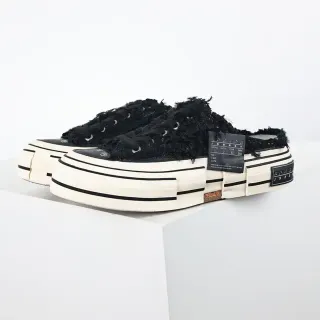 Converse Frayed Black Mule Platform Sneakers