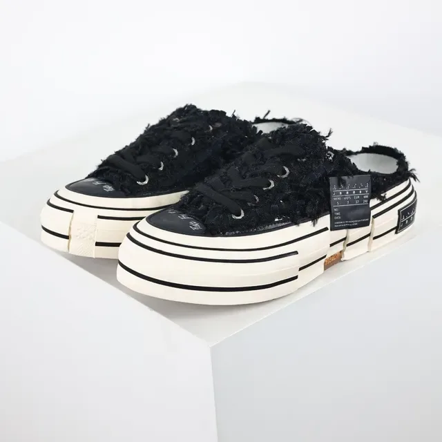 Converse Frayed Black Mule Platform Sneakers 2