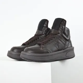Converse One Star High Dark Brown Leather Lifestyle Sneakers