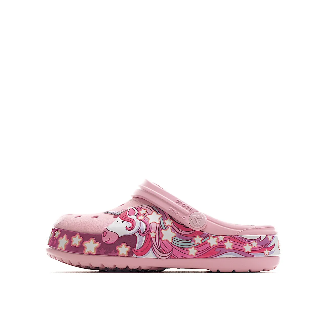 Crocs Zueco Clásico Rojo Blanco Construcción de Espuma Perforada Correa Ajustable Zueco 17