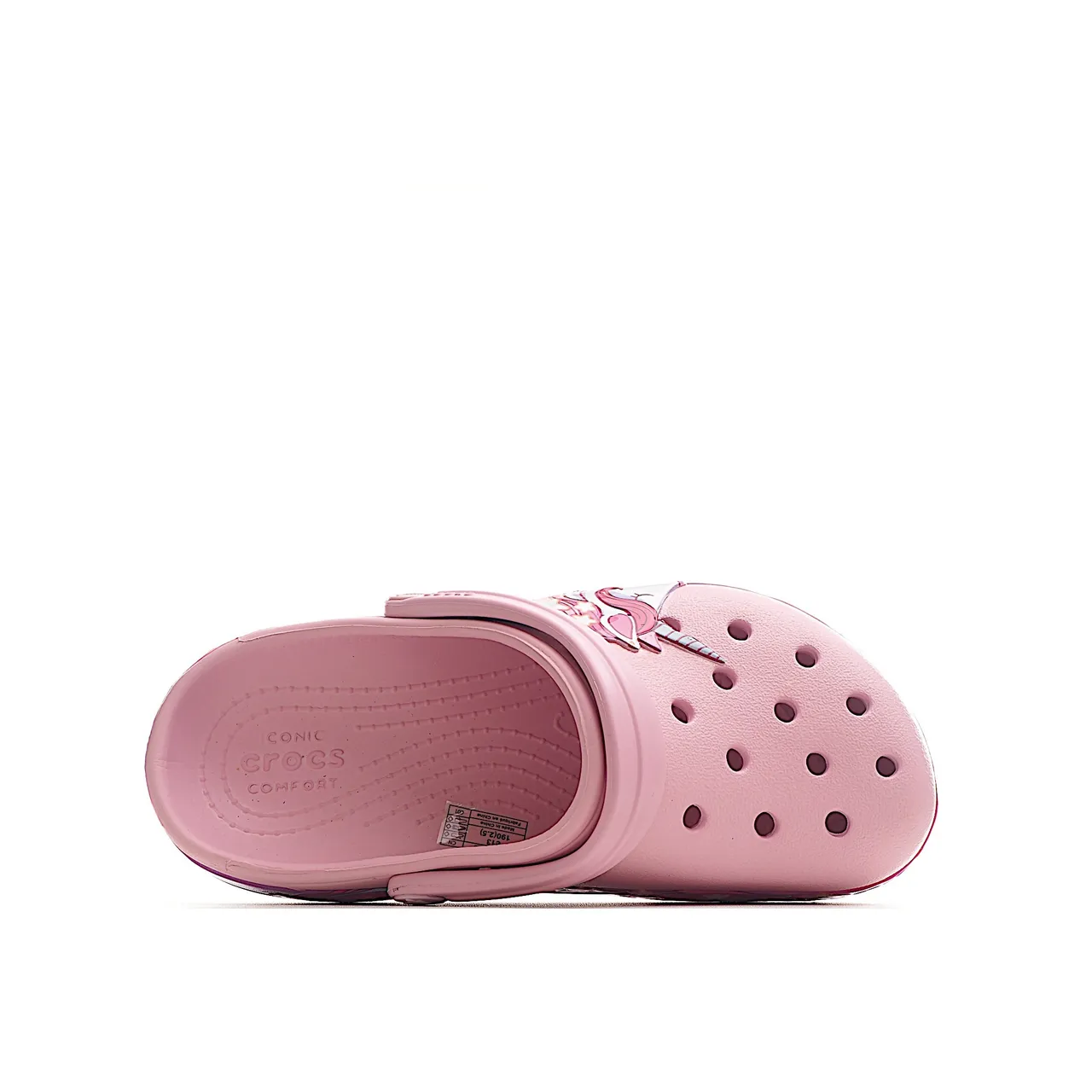 Crocs Zueco Clásico Rojo Blanco Construcción de Espuma Perforada Correa Ajustable Zueco 18