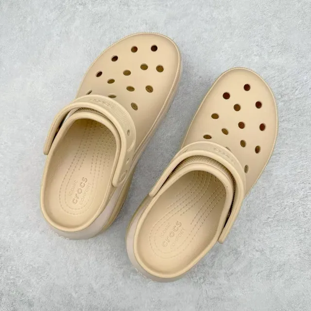 Crocs Echo Clog بيج/أوف وايت/منقط/تيراكوتا كلوغ منصة 8