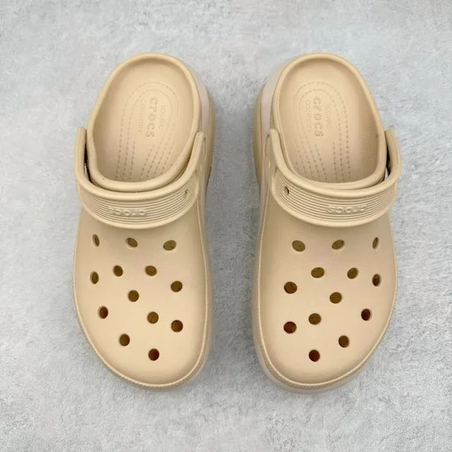 Crocs Echo Clog بيج/أوف وايت/منقط/تيراكوتا كلوغ منصة 9