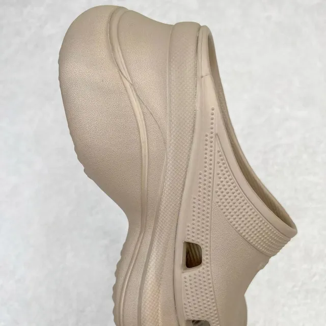 Crocs Echo Clog Beige Plataforma Espuma Moldada Zueco 5