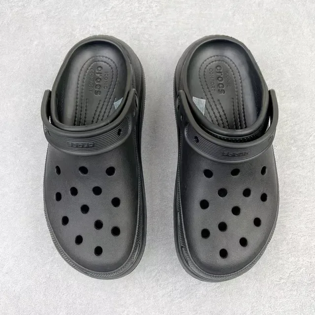 Crocs Echo Clog Black Platform Molded Foam Clog 8
